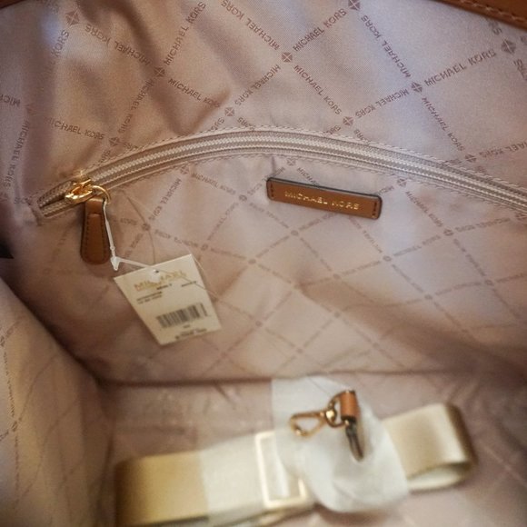 Michael Kors Kenly LG Tote Shoulder Bag MK Brown